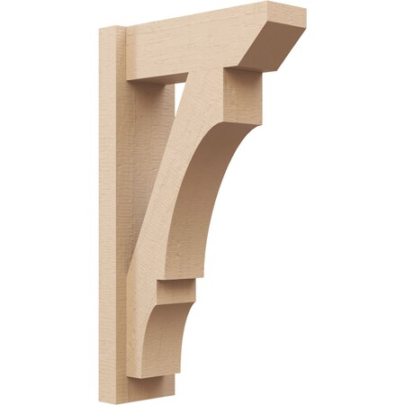 Ekena Millwork 6-in W x 16-in D x 28-in H Balboa Slat Rough Cedar Woodgrain TimberThane Outlooker, Primed Tan OUTUR060X16X28BOA24RCPR